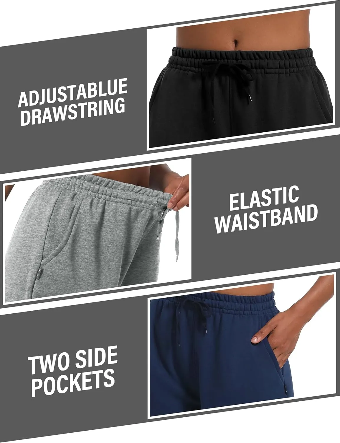 4 Pack Women's Summer Sweat Shorts Cotton Comfy Drawstring Shorts for Casual Lounge Sport Athletic with Pockets