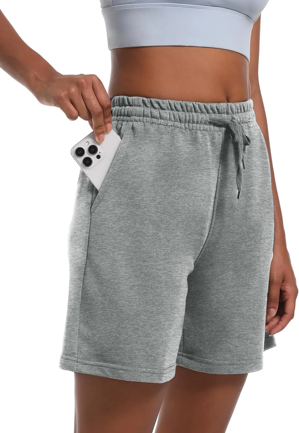 4 Pack Women's Summer Sweat Shorts Cotton Comfy Drawstring Shorts for Casual Lounge Sport Athletic with Pockets