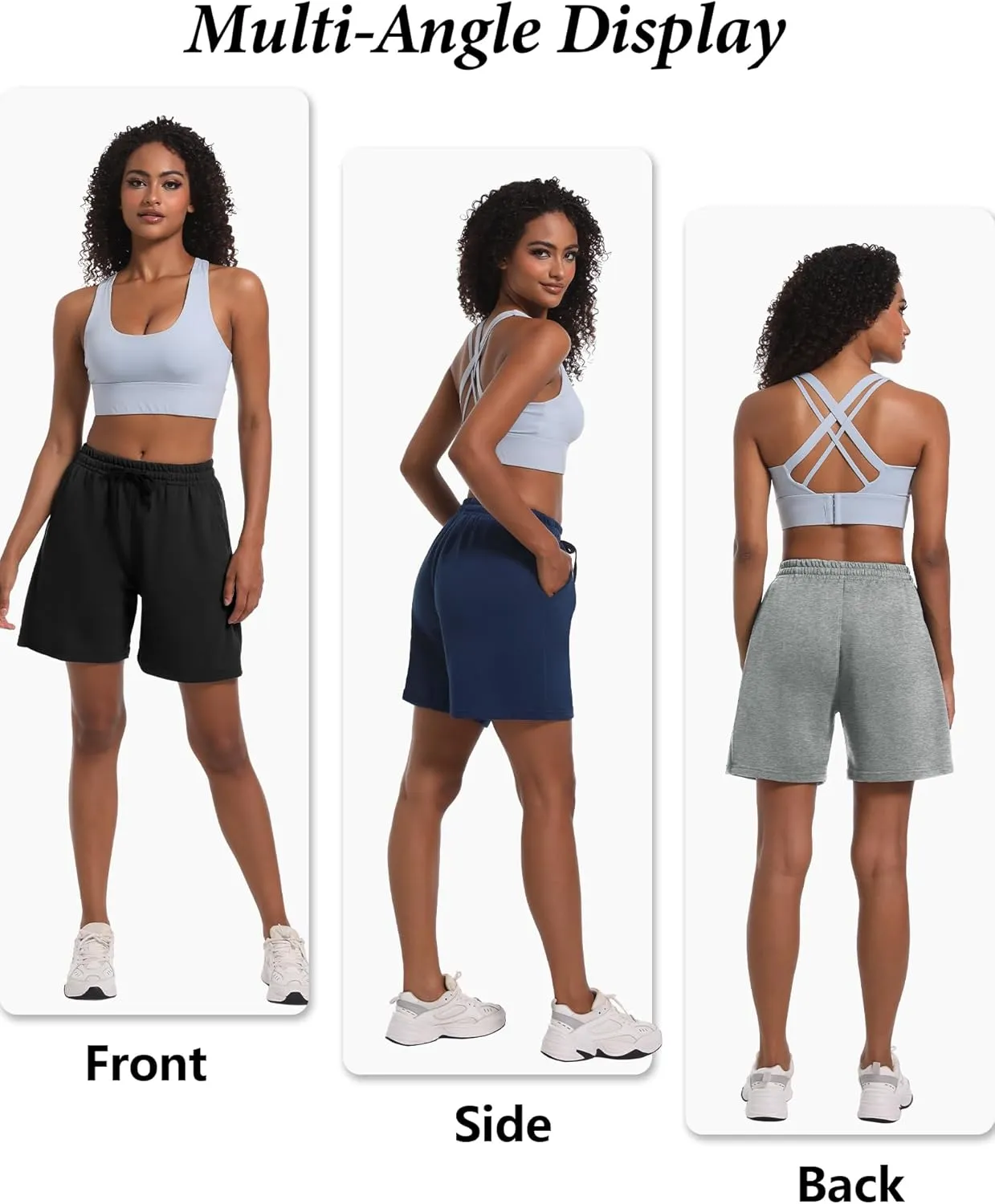4 Pack Women's Summer Sweat Shorts Cotton Comfy Drawstring Shorts for Casual Lounge Sport Athletic with Pockets