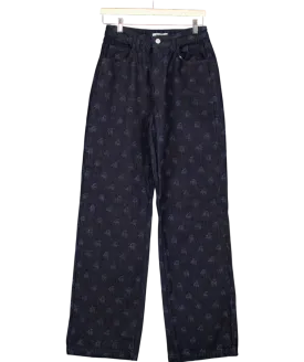 4th & Reckless Blue Denim Logo Laserprint Straight Leg Jeans UK 10