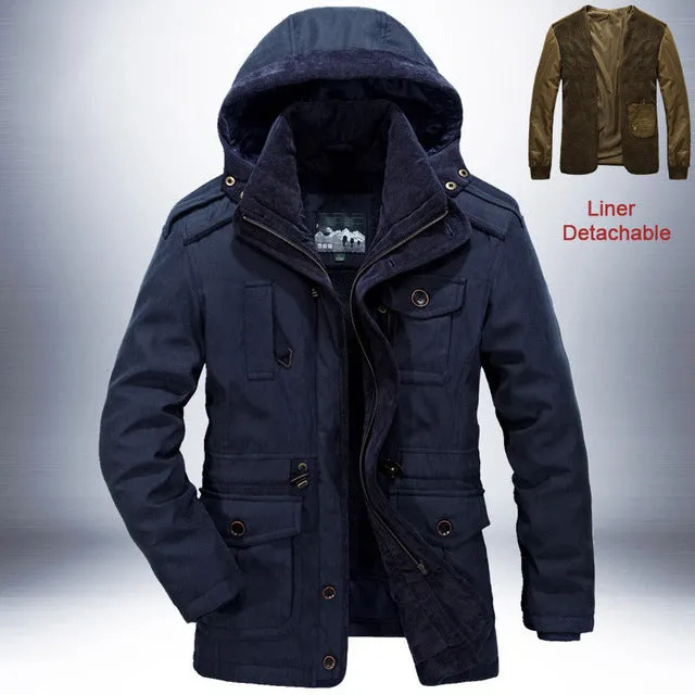 AlpineCore Men’s Two-Piece Lamb Wool Parka – Detachable Winter Coat