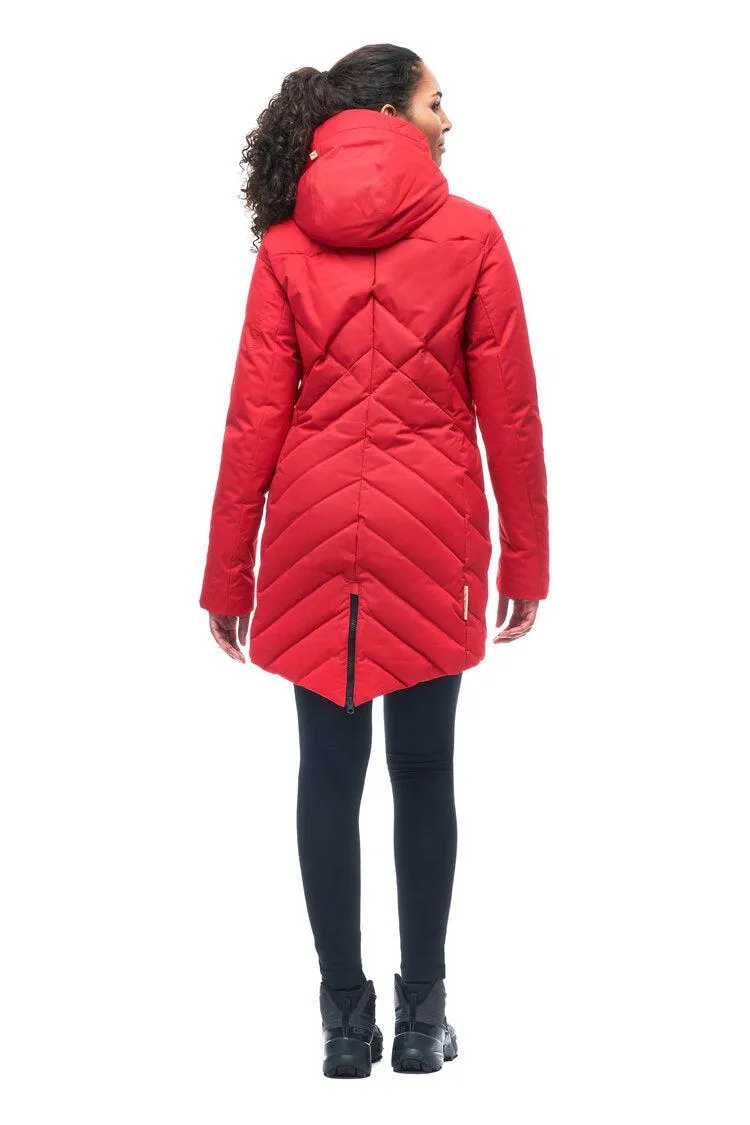 AYABA Down Blend Coat- True Red