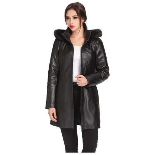 BGSD Women's "Irene" Hooded New Zealand Lambskin Leather Parka Coat