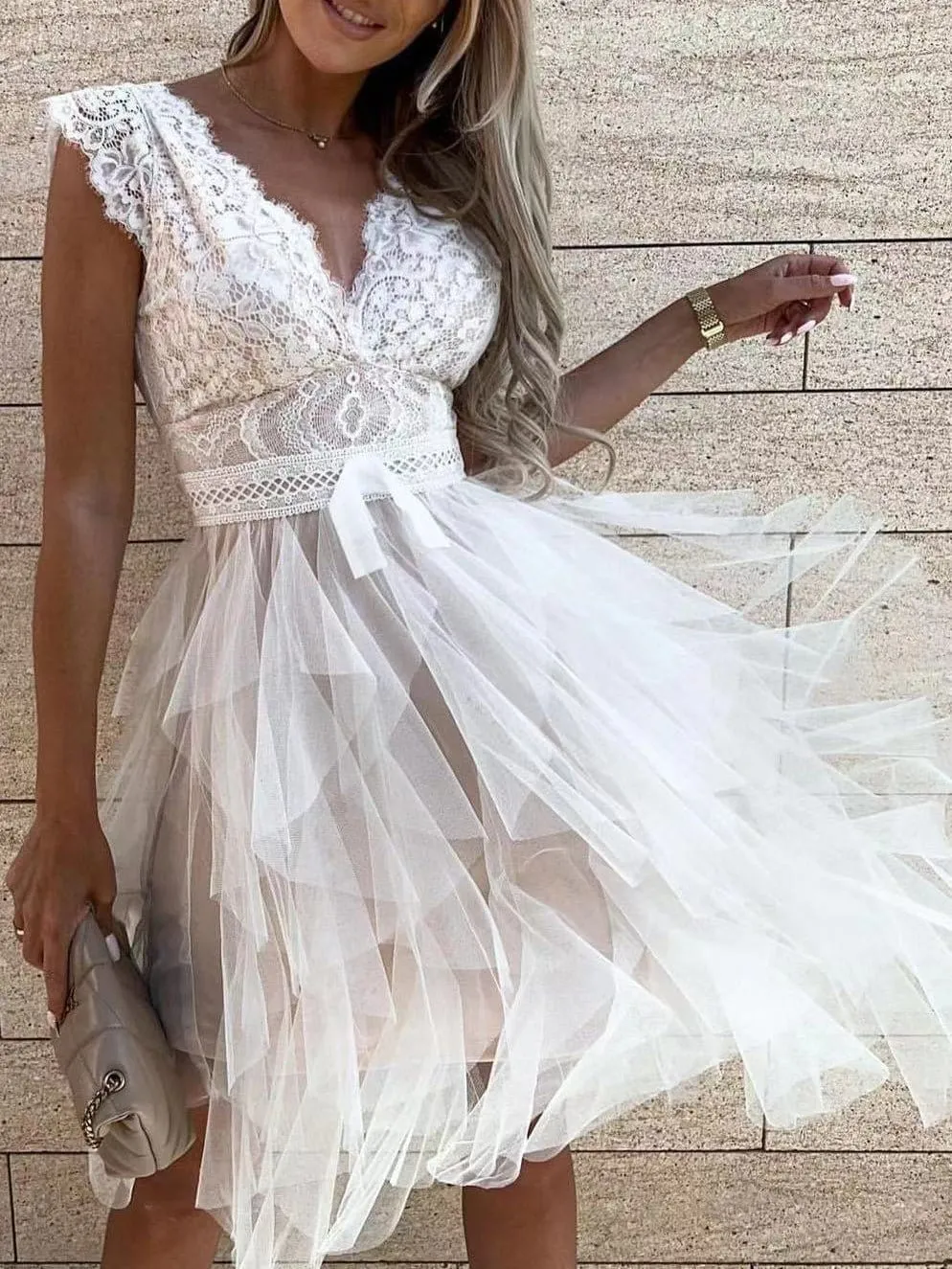 Boho White Summer Dress