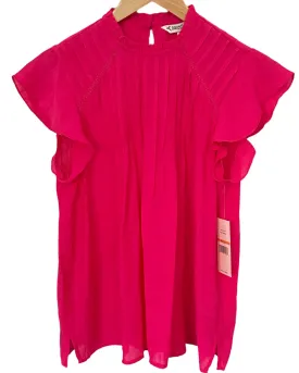 Bright Spring Radiant Pink Pin-Tuck Blouse