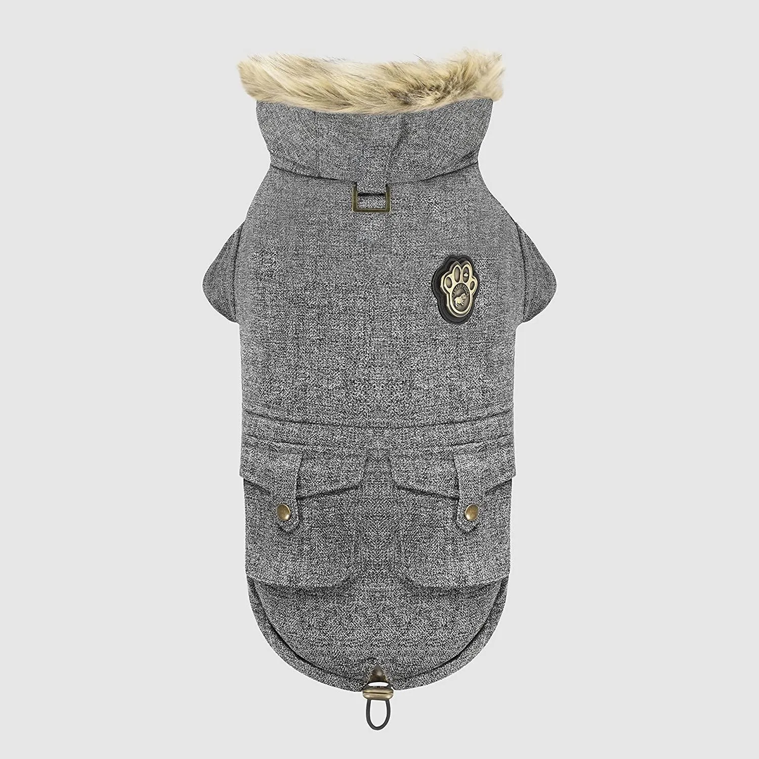 Canada Pooch Alaskan Army Parka Size 26 Salt & Pepper Insulated Dog Coat