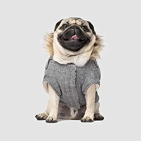 Canada Pooch Alaskan Army Parka Size 26 Salt & Pepper Insulated Dog Coat
