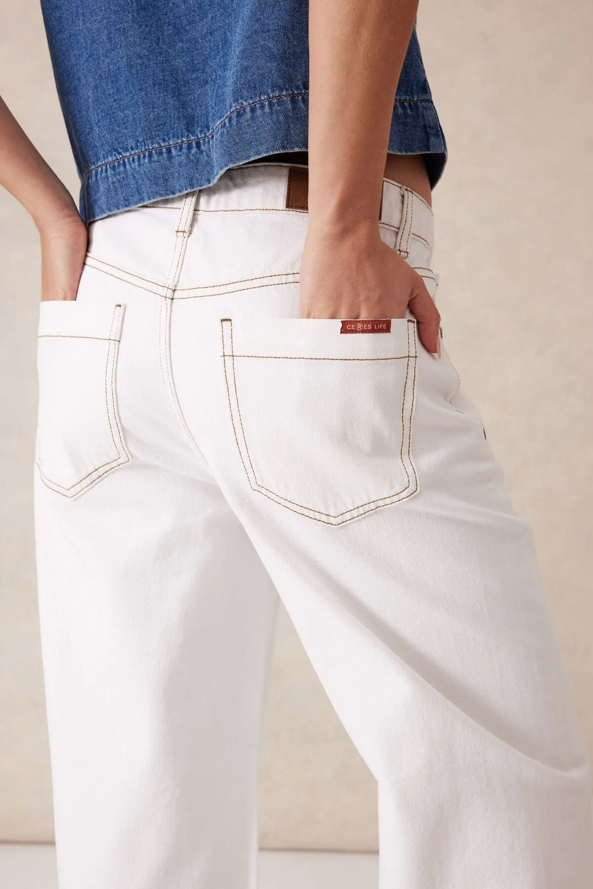 Ceres Life Loose Straight Jeans - fresh ecru
