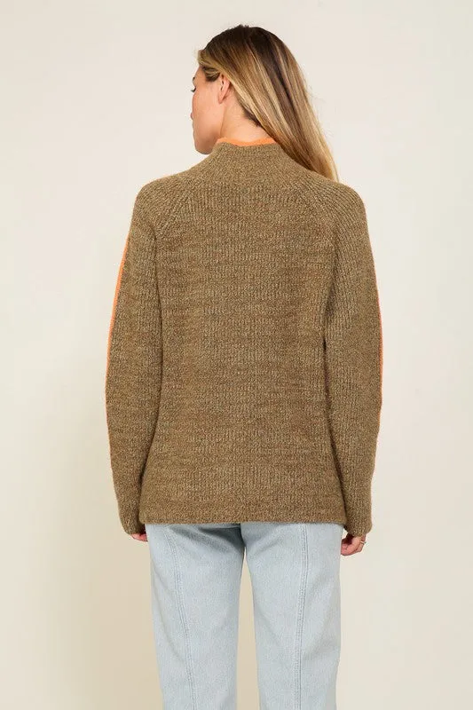 Confident Cozy Raglan Sleeve Mock Neck Sweater