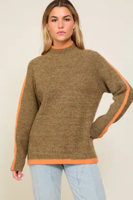Confident Cozy Raglan Sleeve Mock Neck Sweater