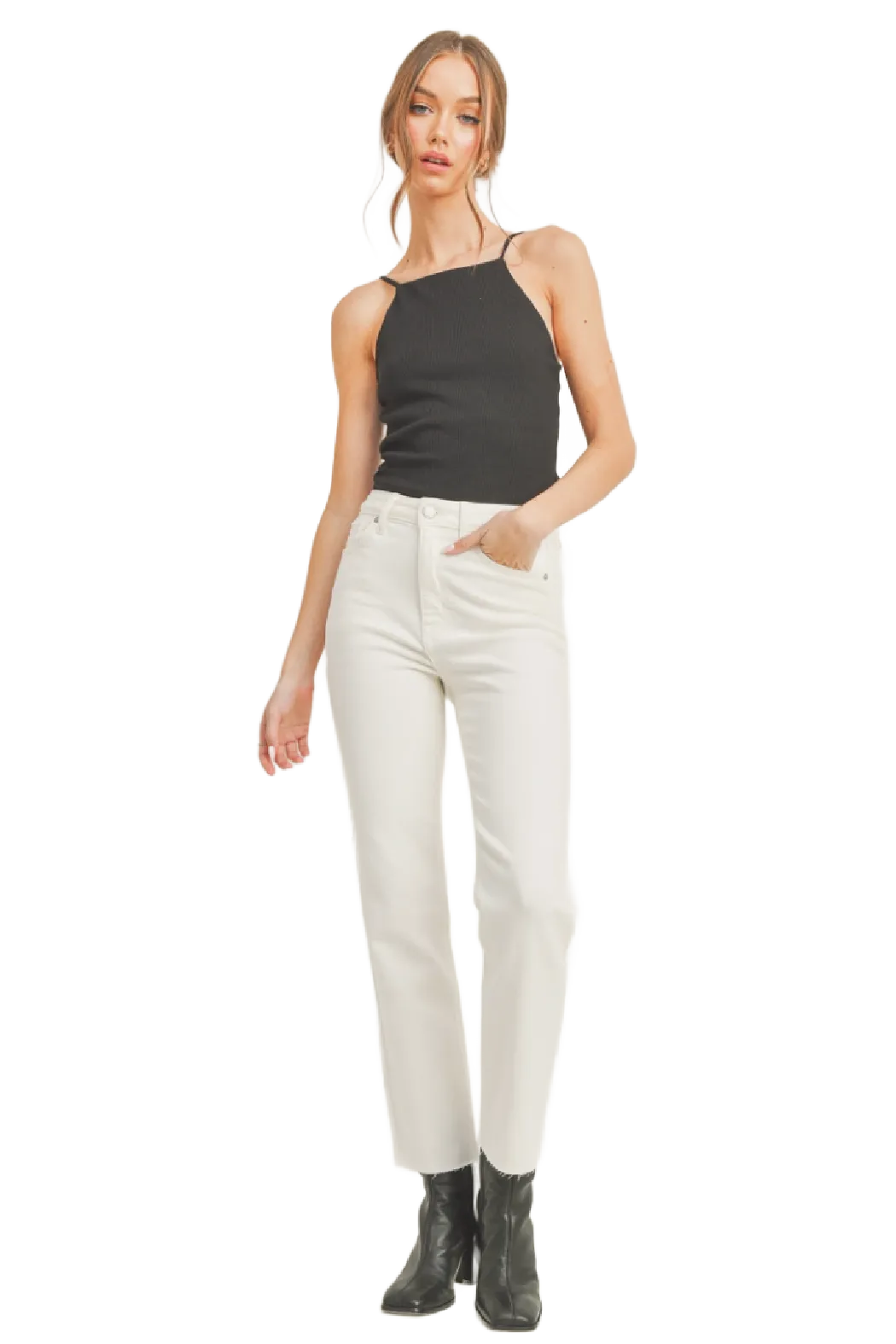 Cut Off Cropped Straight Leg
