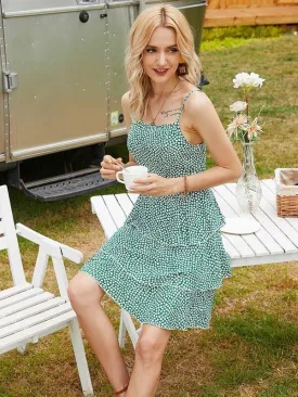 Ditsy Floral Layered Hem Cami Dress