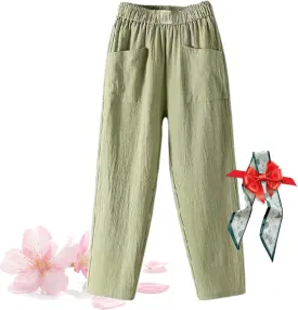 Endurance Loose Pants Women,Endurance Summer Cotton Linen Women's Loose Pants,Casual High Waist Joggers
