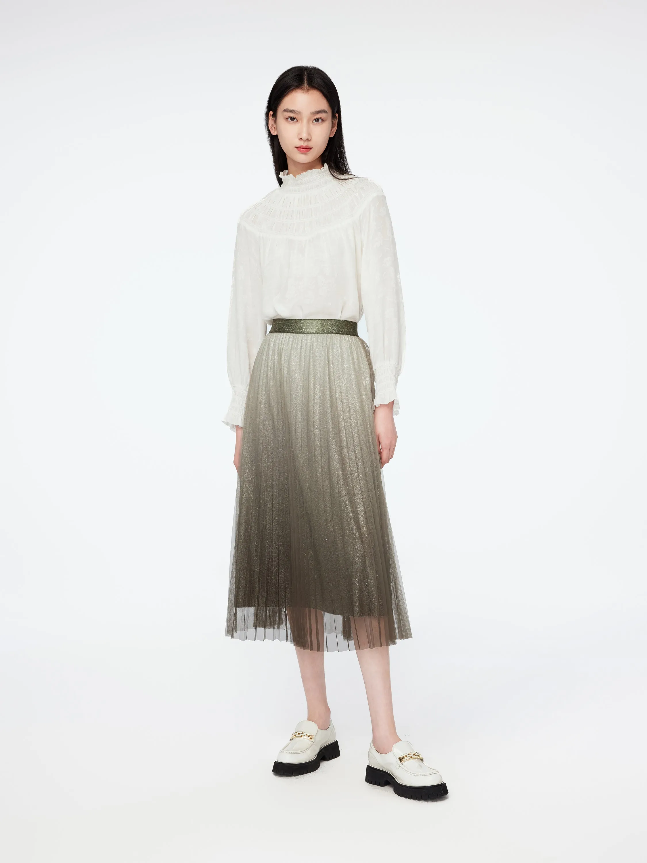 EP YAYING Ruffle-Collar Blouse