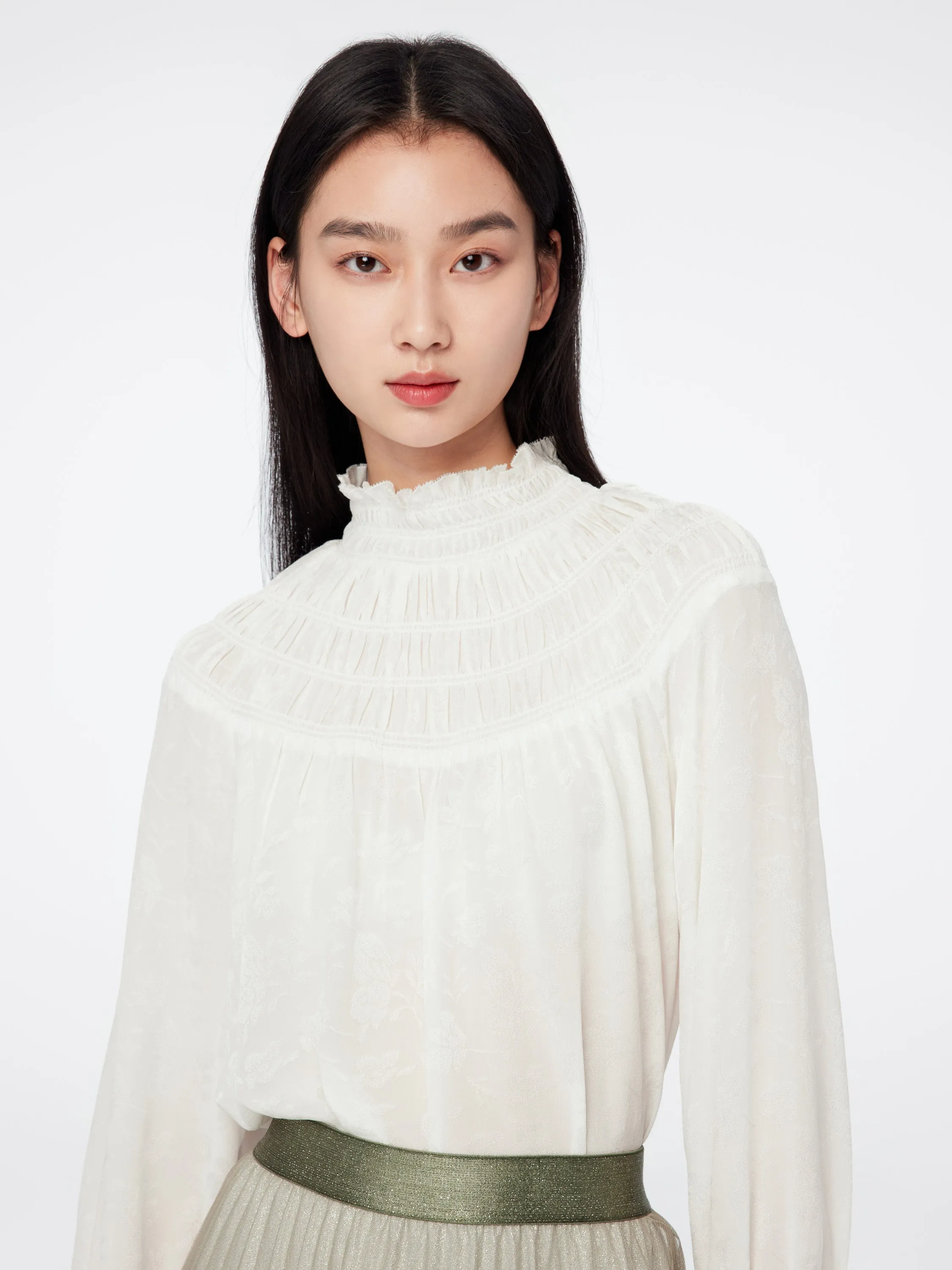 EP YAYING Ruffle-Collar Blouse