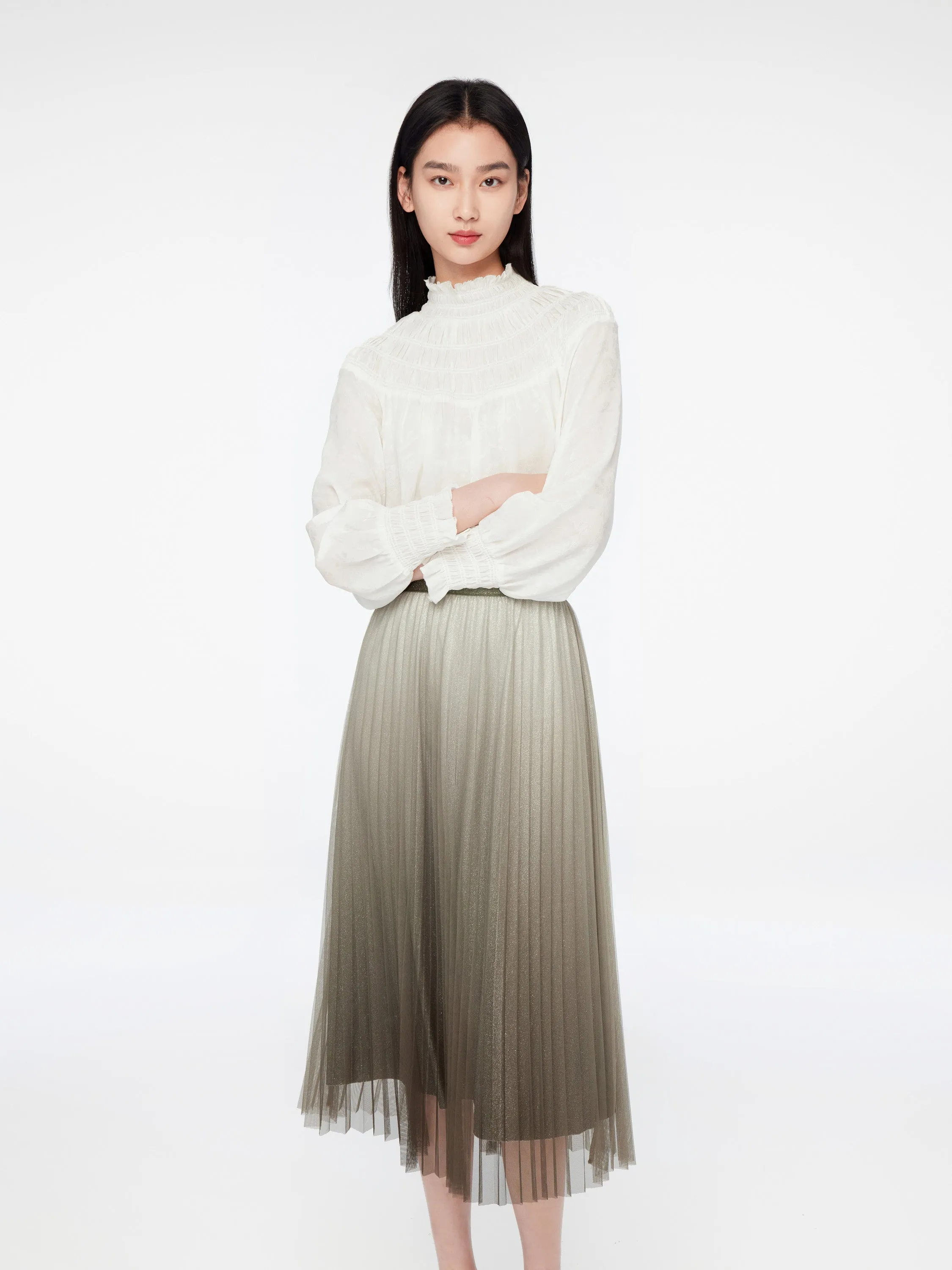 EP YAYING Ruffle-Collar Blouse