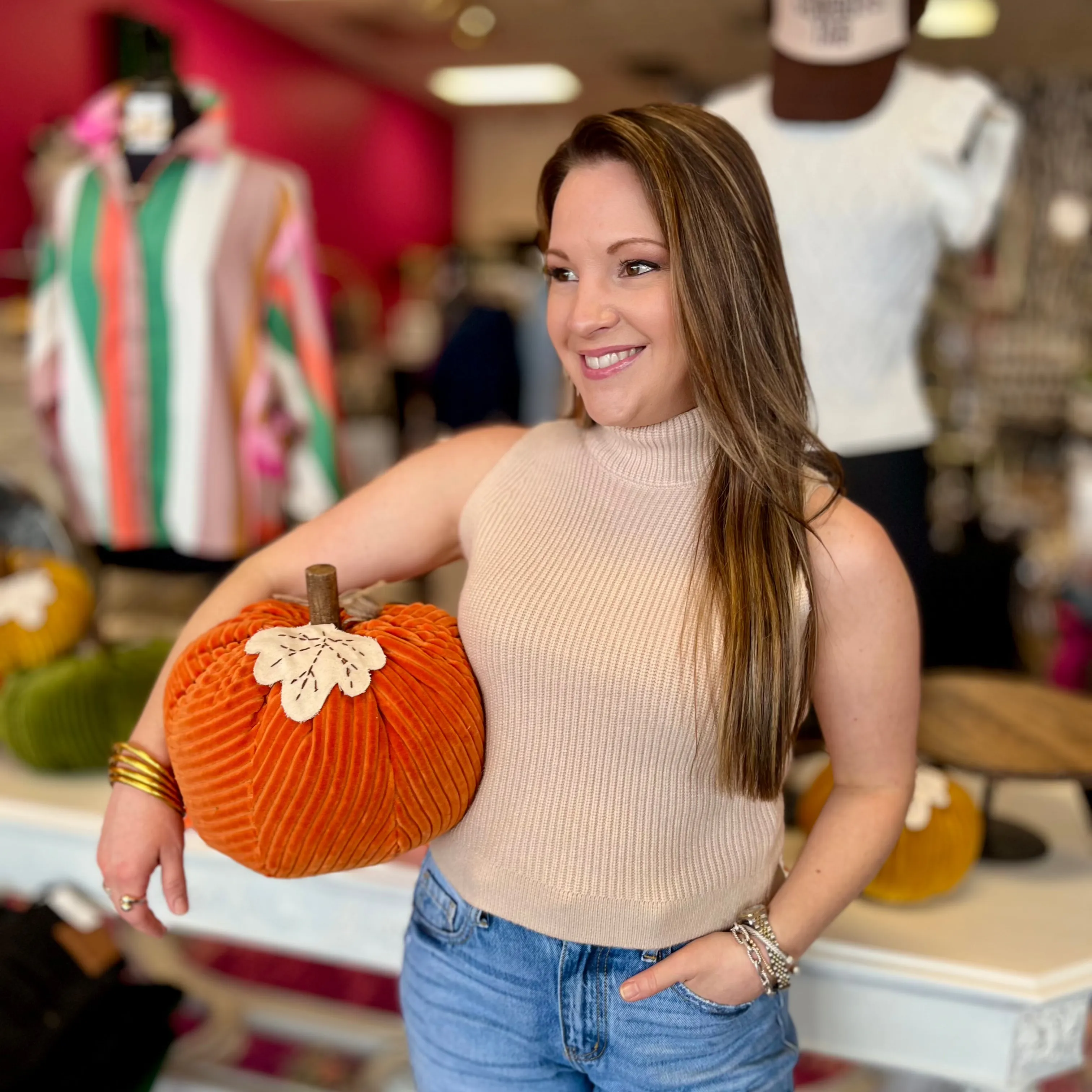Erin Taupe Mock Neck Sweater Top