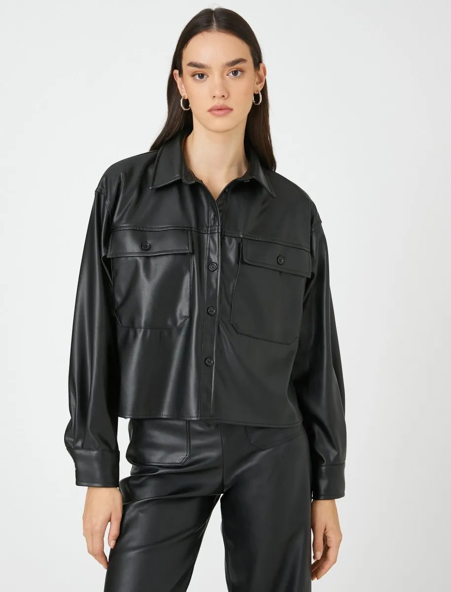 Faux Leather Shirt