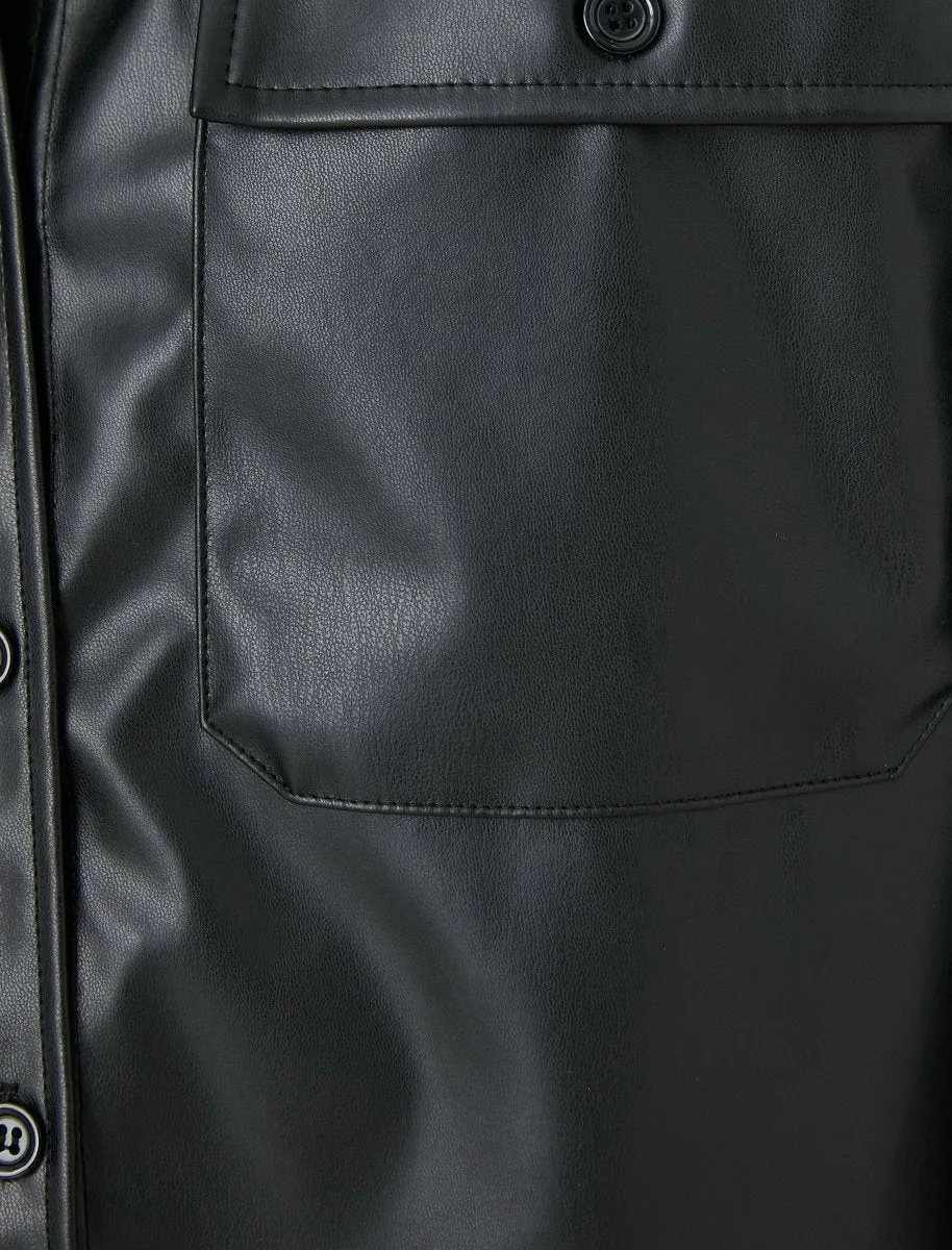 Faux Leather Shirt
