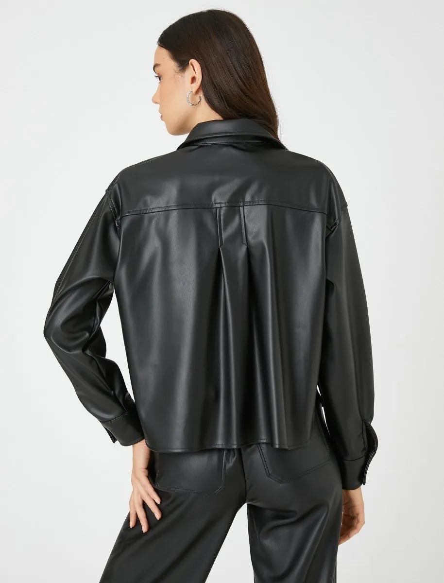 Faux Leather Shirt