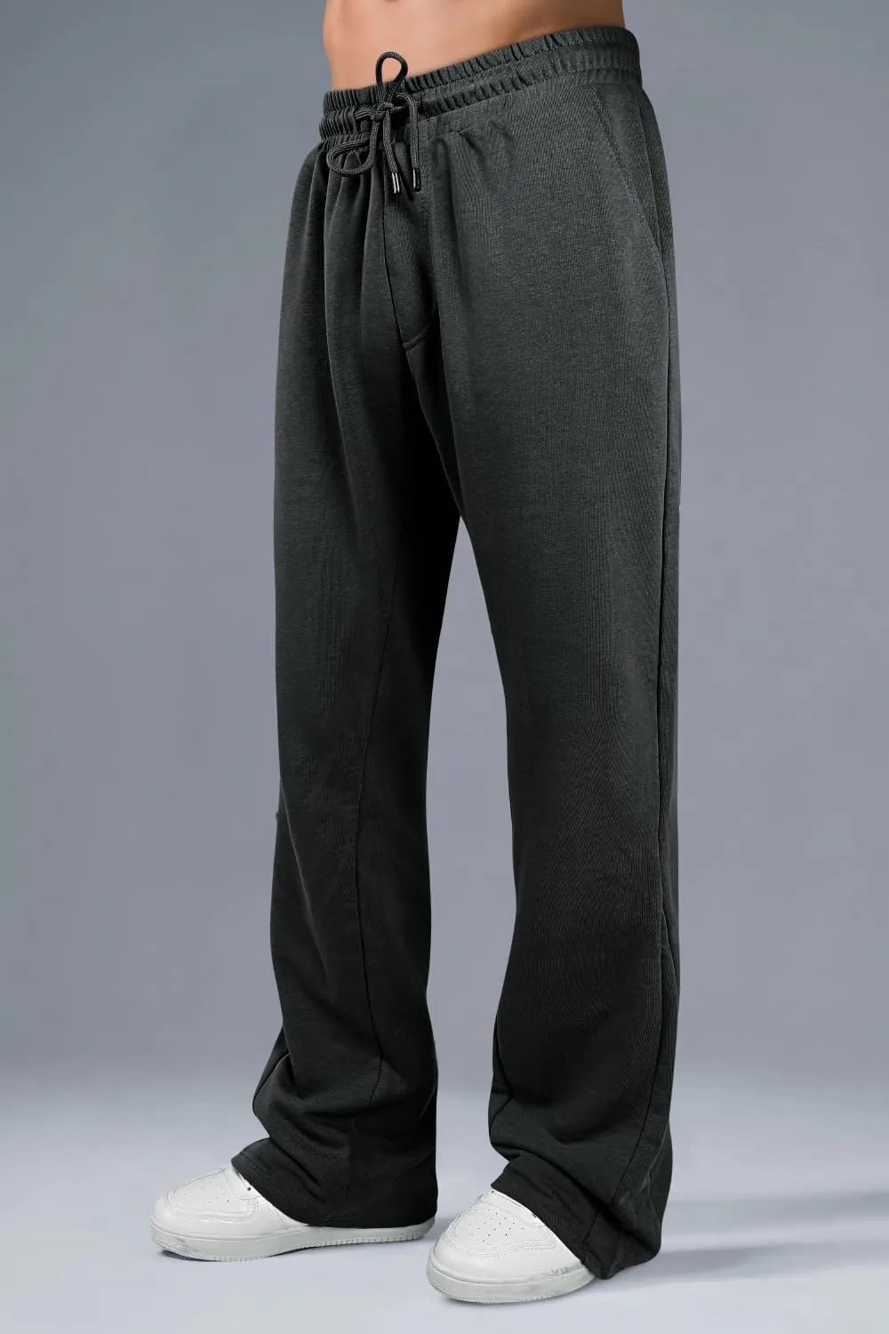 GINGTTO Men's Sweatpants Open Bottom with Pockets Stacked Flared Track Pants