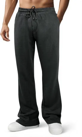 GINGTTO Men's Sweatpants Open Bottom with Pockets Stacked Flared Track Pants