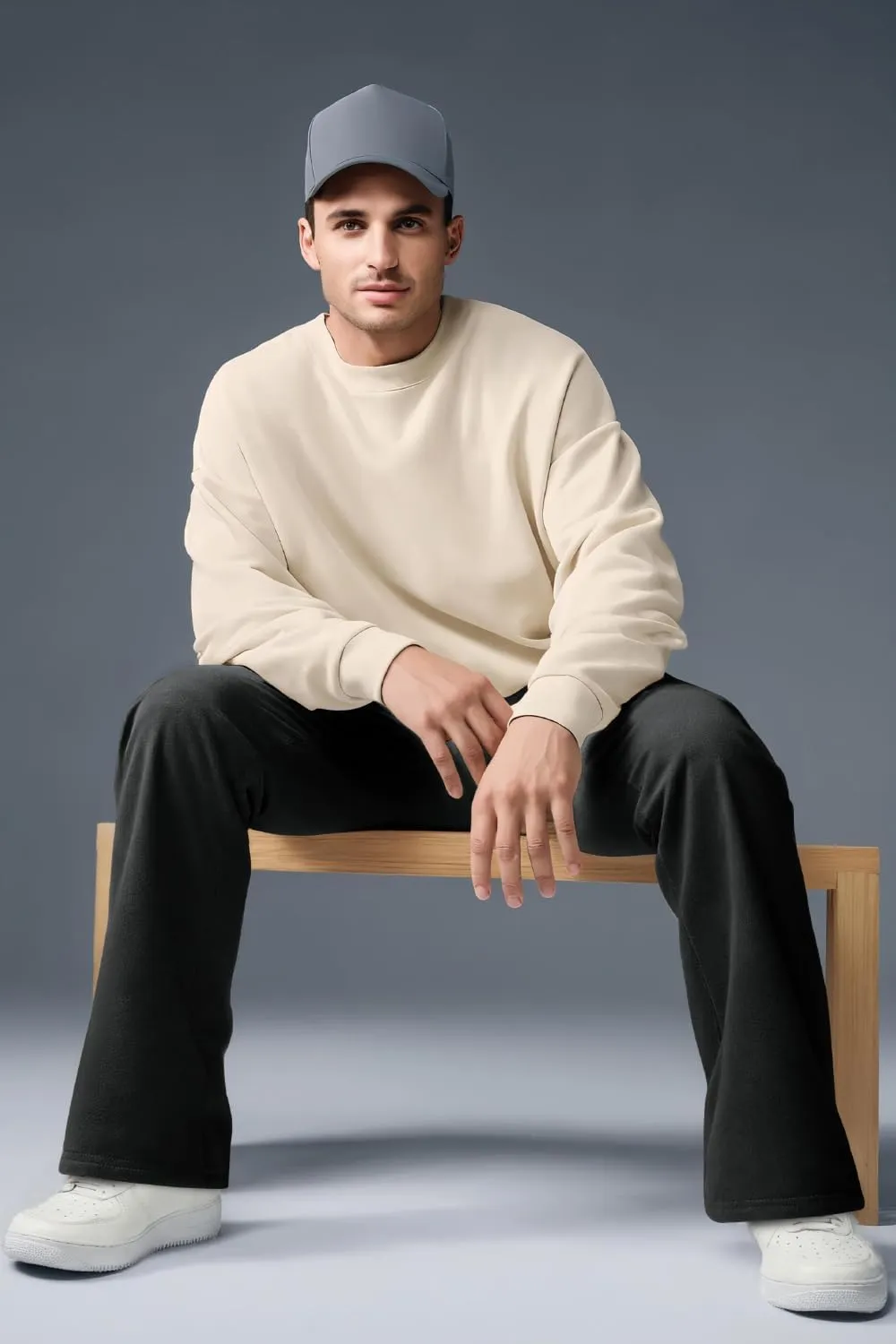 GINGTTO Men's Sweatpants Open Bottom with Pockets Stacked Flared Track Pants