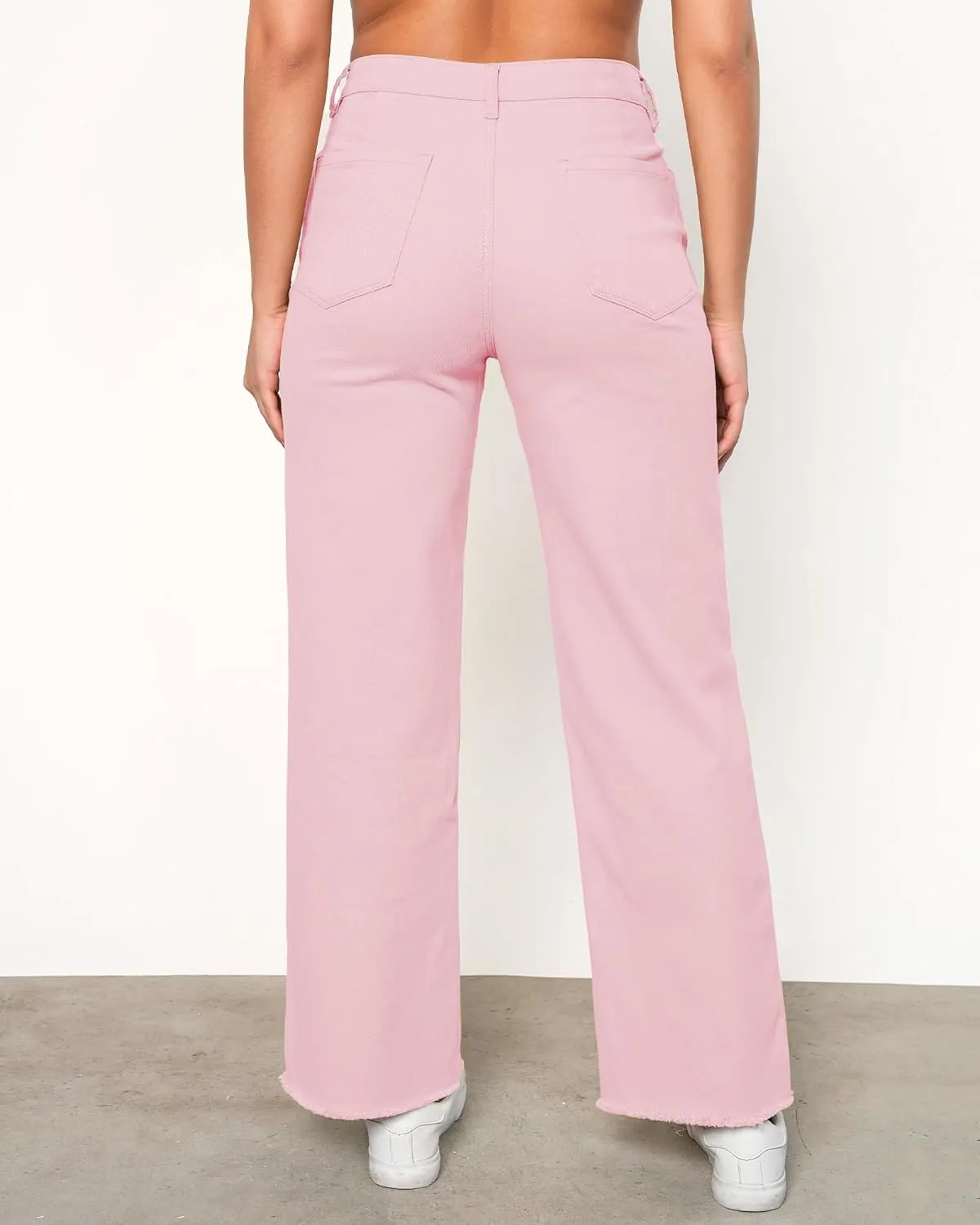 GRAPENT Straight Leg Jeans for Women High Waisted Stretchy Frayed Raw Hem Loose Denim Pants Casual Baggy Jean Trousers