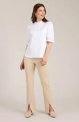 Gwen Cotton Ruffle Collar 3/4 Sleeve - White