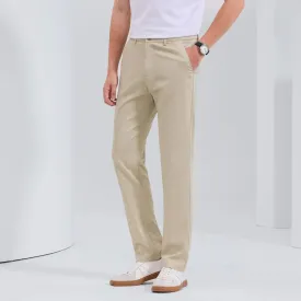 HIQOR Men Straight Formal Trousers Loose Fashion Business Pants