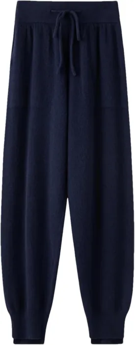 Hndudnff Women Loose Merino Wool Knitting Wide Leg Pants Winter Warm Thick Casual Soft Long Trousers