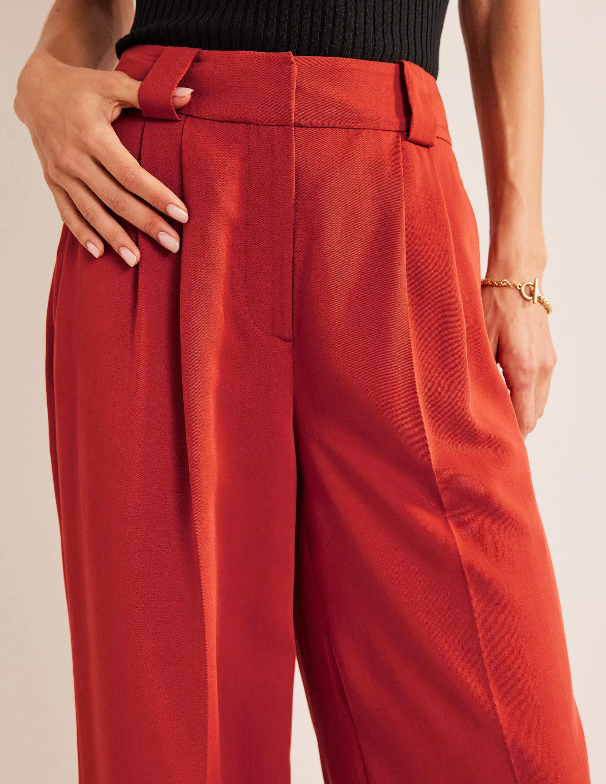 Islington Wide Leg Trousers-Tomato