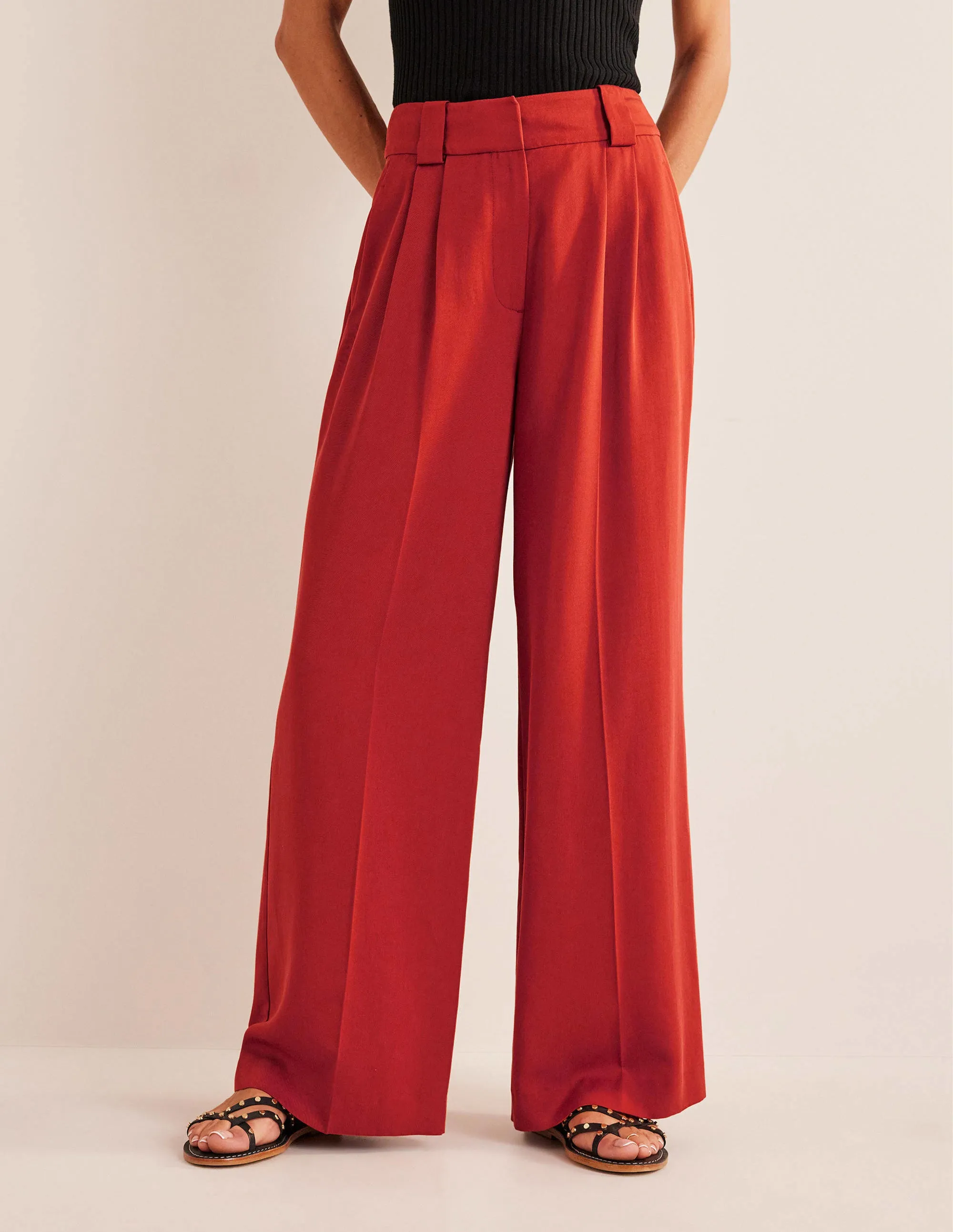 Islington Wide Leg Trousers-Tomato
