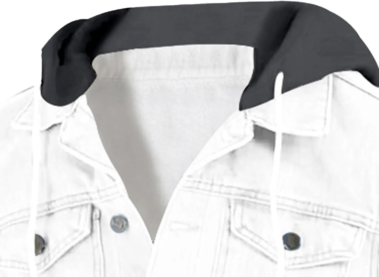 JEKE-DG Men's Hooded Solid Cargo Jean Jacket Fashion Button Up Denim Jacket Classic Casual Trucker Jacket Coat