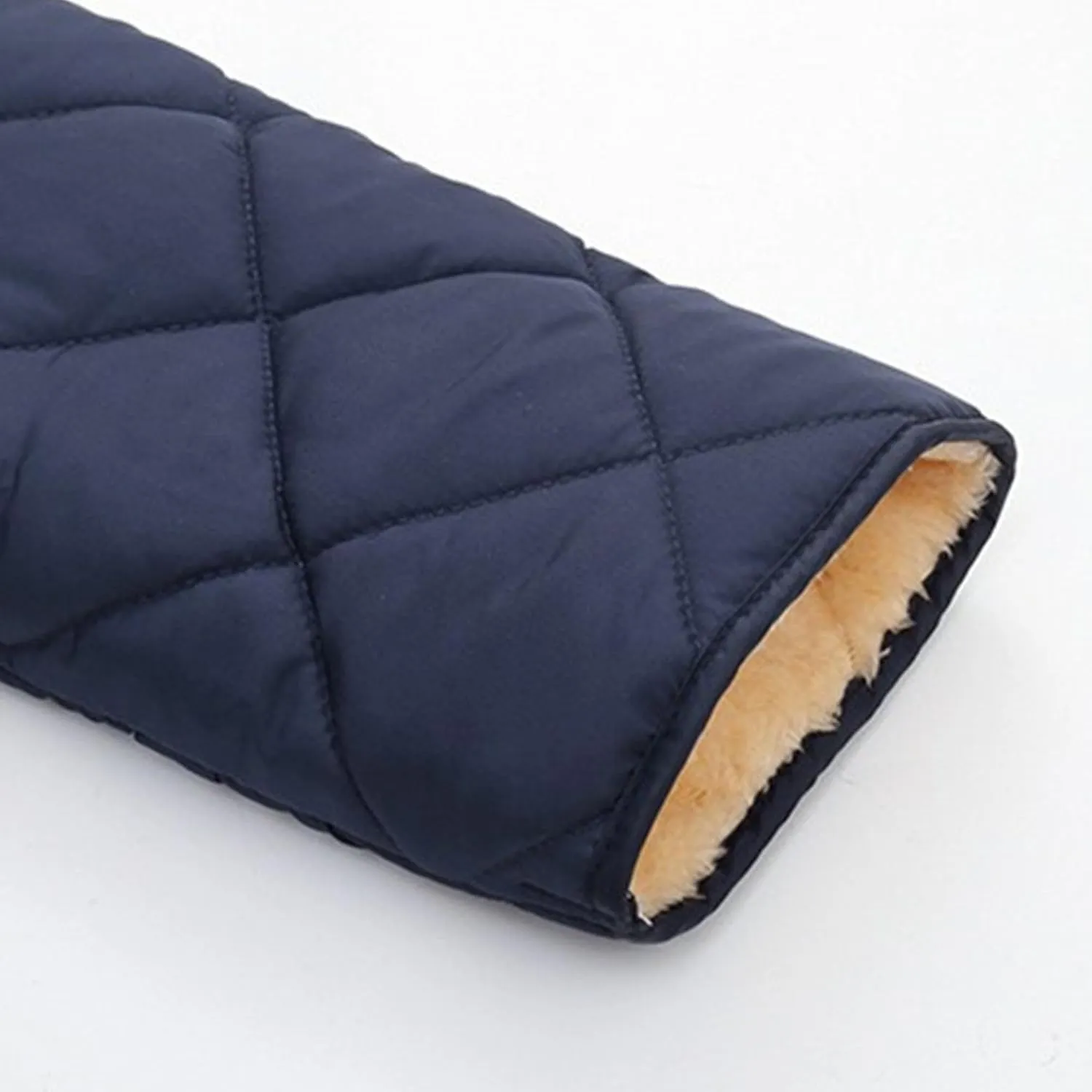 JEKE-DG Men's Slim Fit Thicken Warm Down Jackets Button Up Stylish Puffer Jacket Solid Lightweight Winter Quilted Coat