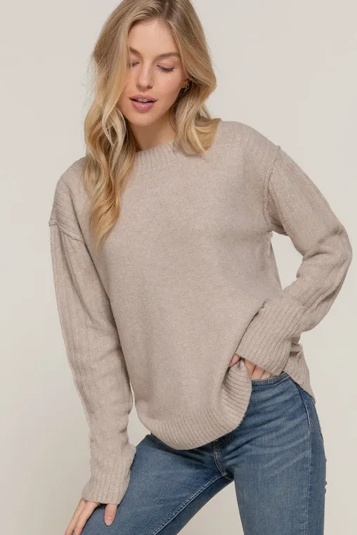 Khaki Mock Neck Sweater