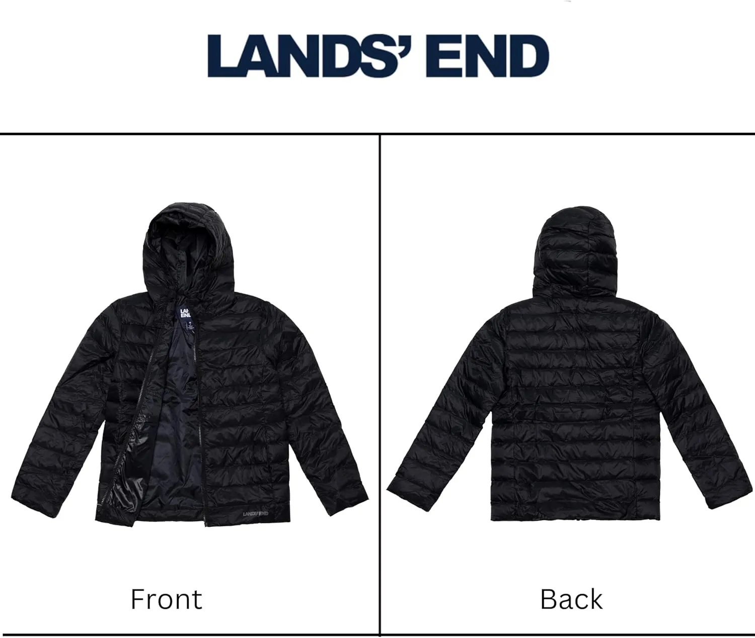 Lands' End Kids Full Zip Lightweight Thermoplume Hooded Jacket (S-XL)