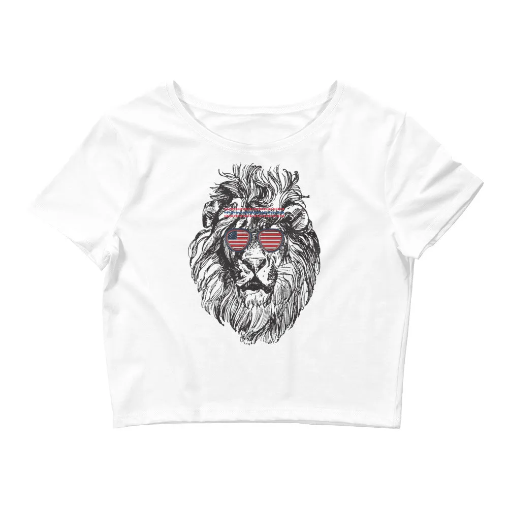 Lion print crop top for women's fashion