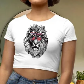 Lion print crop top for women's fashion