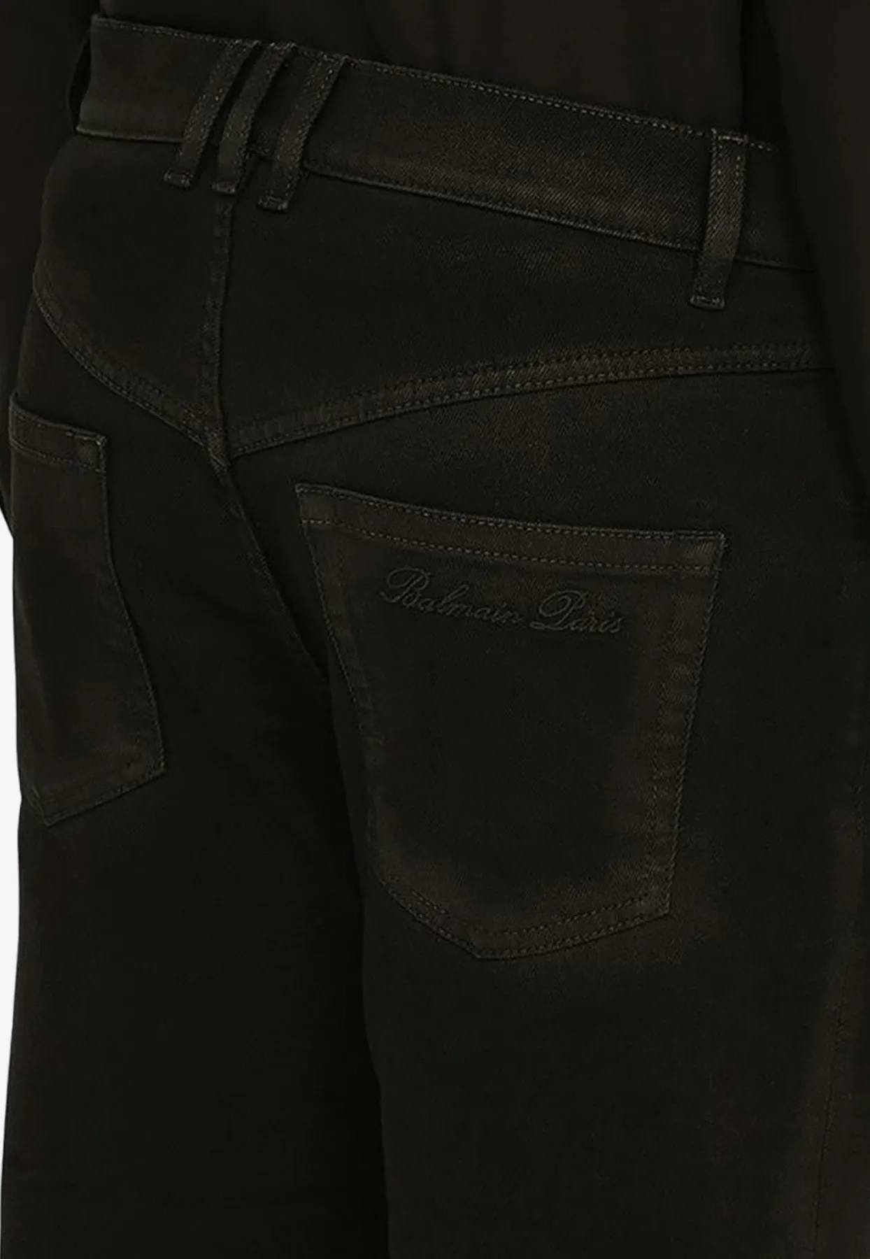 Logo-Embroidered Straight-Leg Jeans