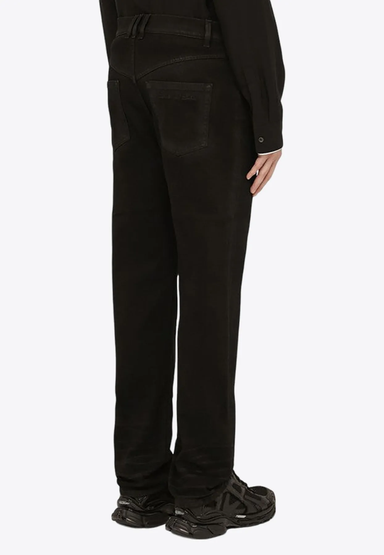 Logo-Embroidered Straight-Leg Jeans