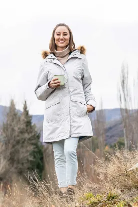 Lyra Womens Parka Jacket Pebble Grey