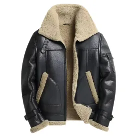 Men's B3 RAF Aviator Shearling Leather Jacket – Classic & Warm