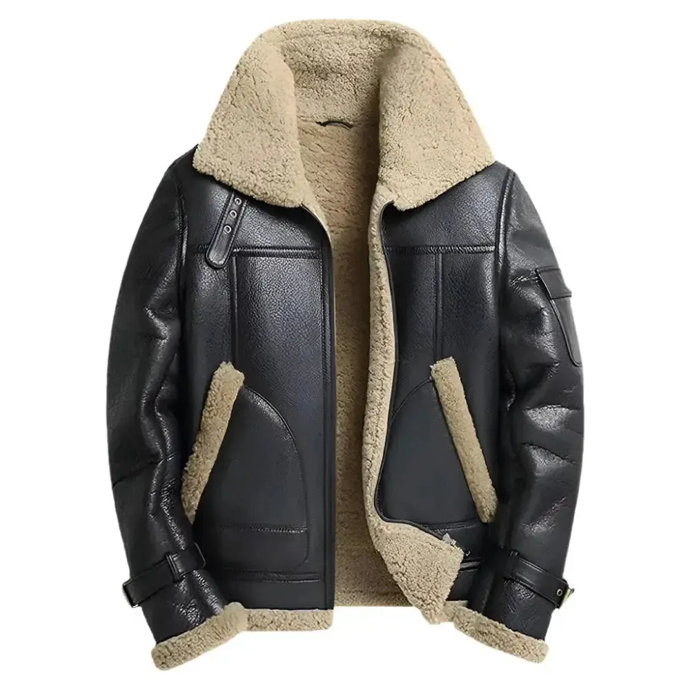 Men's B3 RAF Aviator Shearling Leather Jacket – Classic & Warm