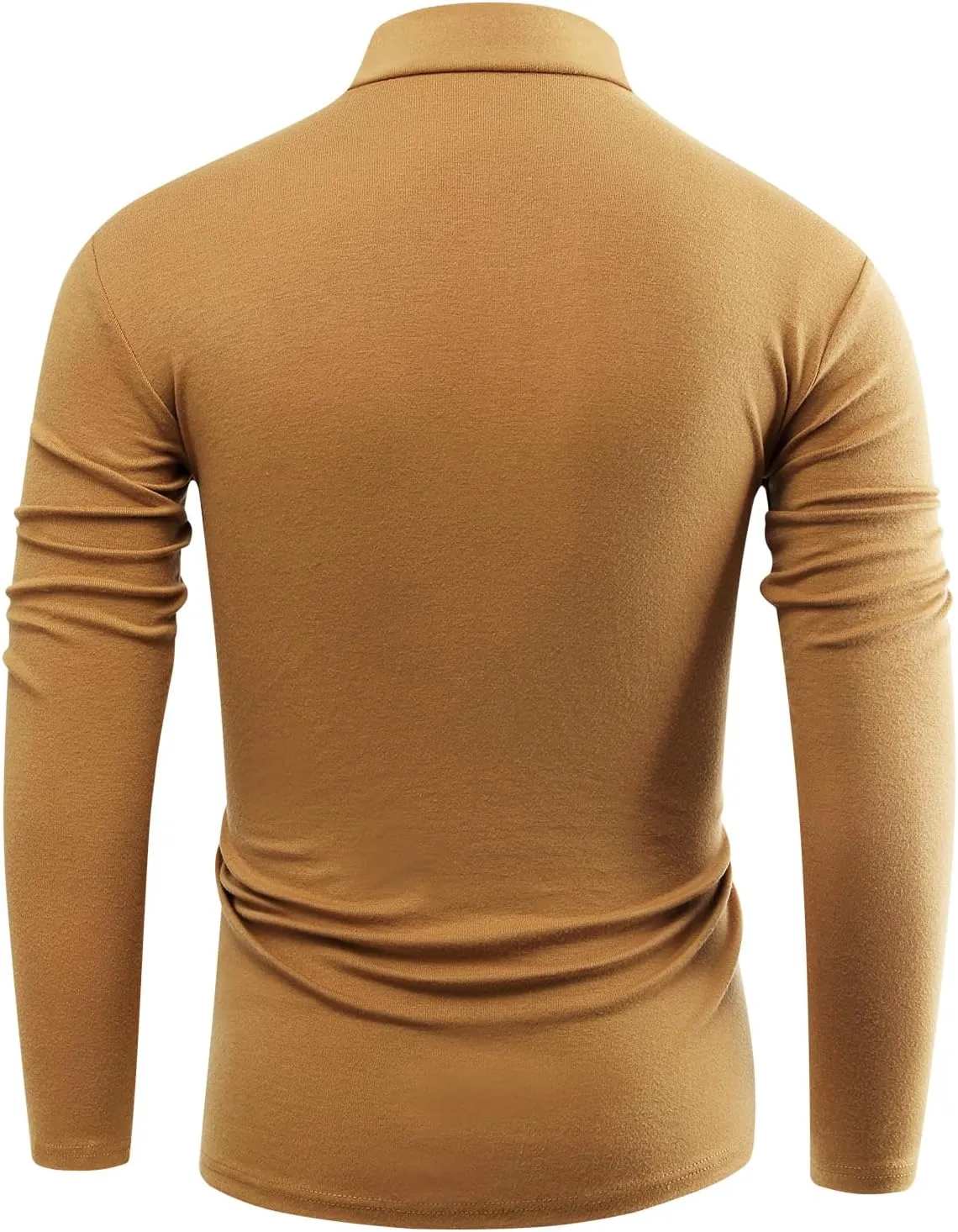 Mens Basic Mock Neck Long Sleeve Soft Knit Fitted Undershirt Sweater T-Shirt Pullover Tops
