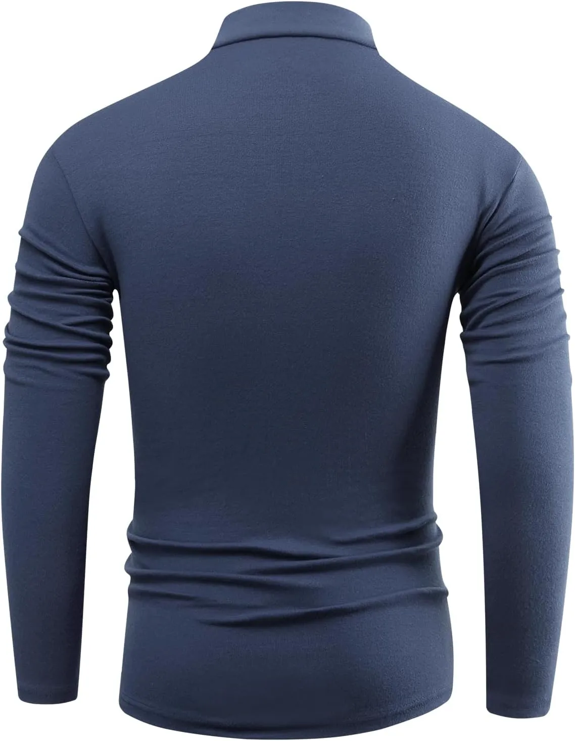Mens Basic Mock Neck Long Sleeve Soft Knit Fitted Undershirt Sweater T-Shirt Pullover Tops