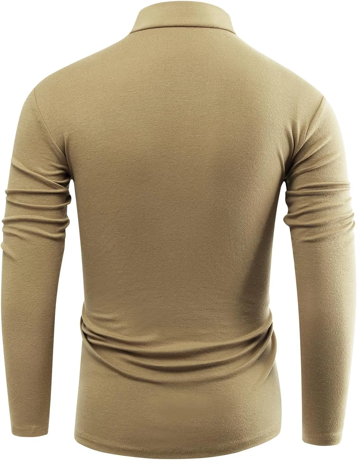 Mens Basic Mock Neck Long Sleeve Soft Knit Fitted Undershirt Sweater T-Shirt Pullover Tops