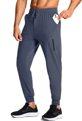 Men's Joggers Pants with Zipper Pockets Sweatpants Athletic Track Running Golf Workout Gym Pants for Men