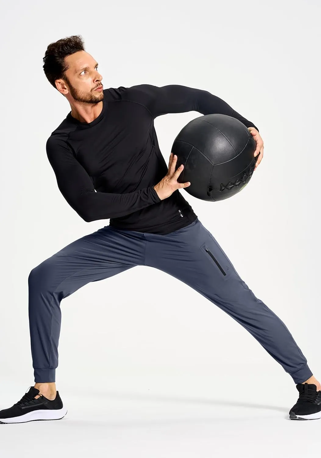 Men's Joggers Pants with Zipper Pockets Sweatpants Athletic Track Running Golf Workout Gym Pants for Men