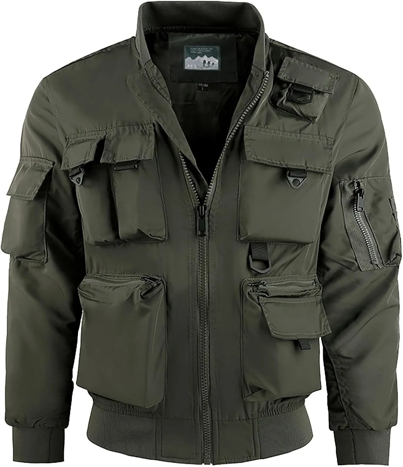 Men's Military Bomber Jackets Casual Full Zip Multi Pocket Warm Thicken Winter Coat Field Jacket Windbreaker Outwear